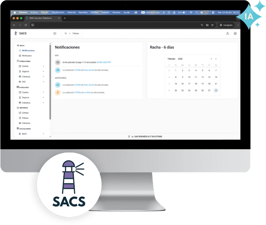 SACS Copilot, administración de pólizas